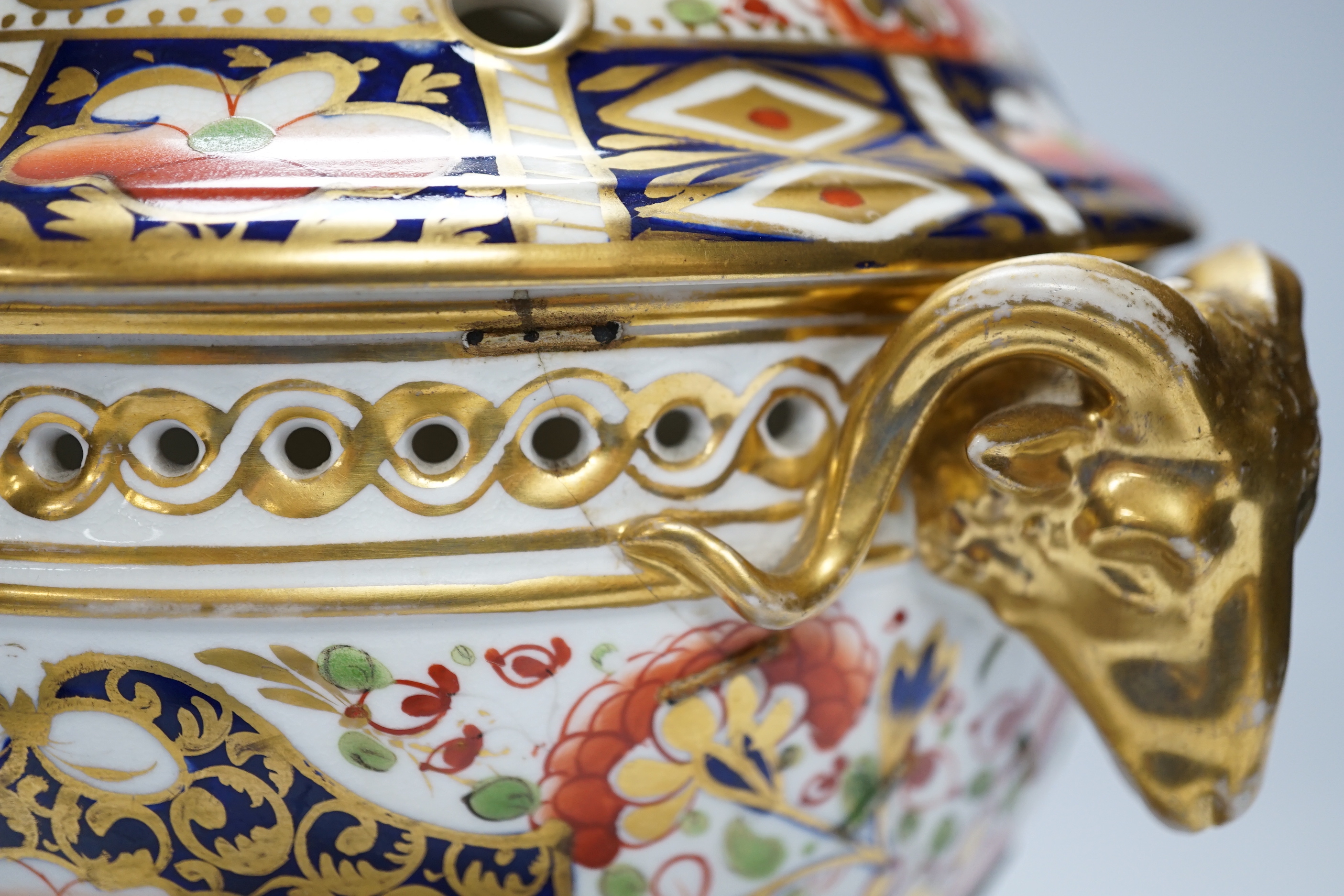 A Crown Derby Imari pattern pot pourri, 30cm